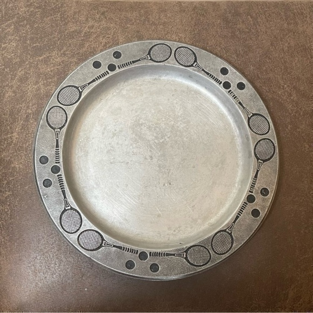 Vintage Pewter Pewtarex York Pennsylvania Tennis Plate